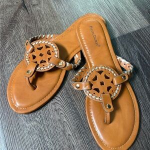 Pierre Dumas Brown Cutout Sandals for Women